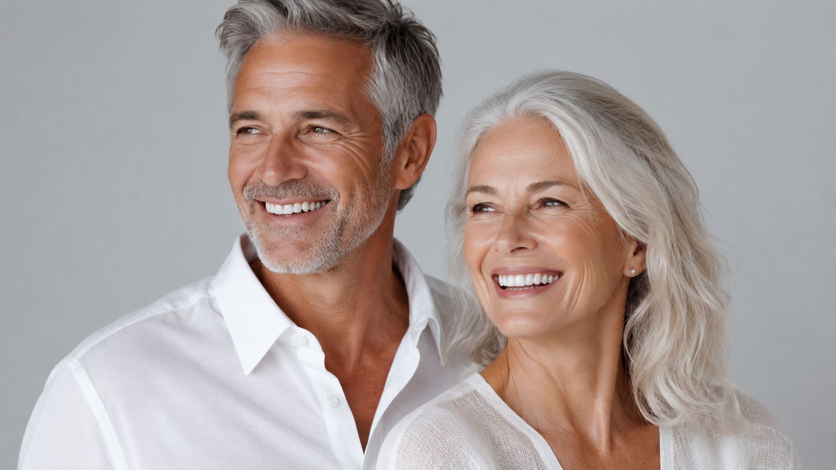 Older couple with great skin after treatments at Blemish Clinic in Lancashire