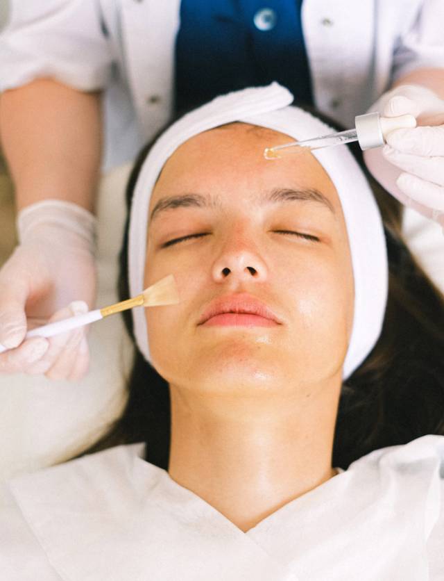 Person getting a cosmetic skin peel in Ramsbottom